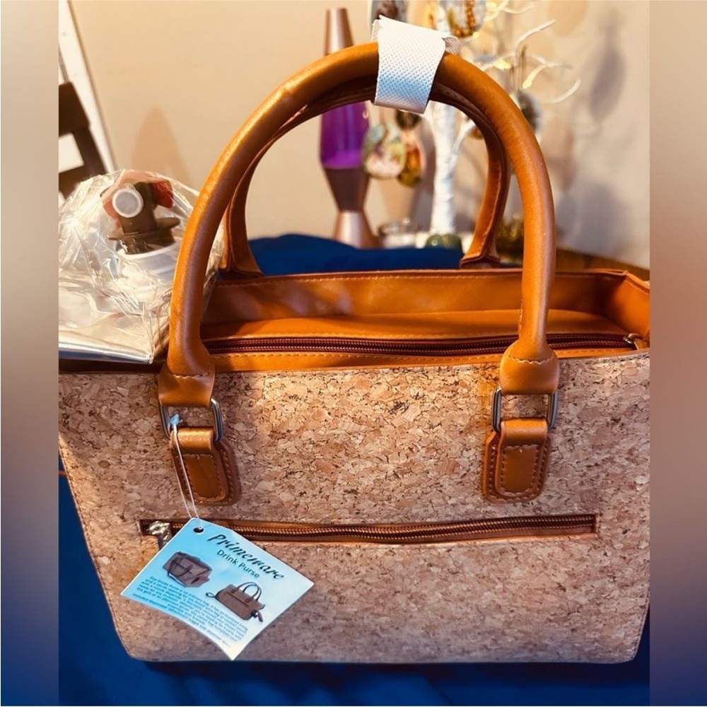 Purse with Insulated Cork Boxed Wine Bag and Nozzle Dispenser NWT